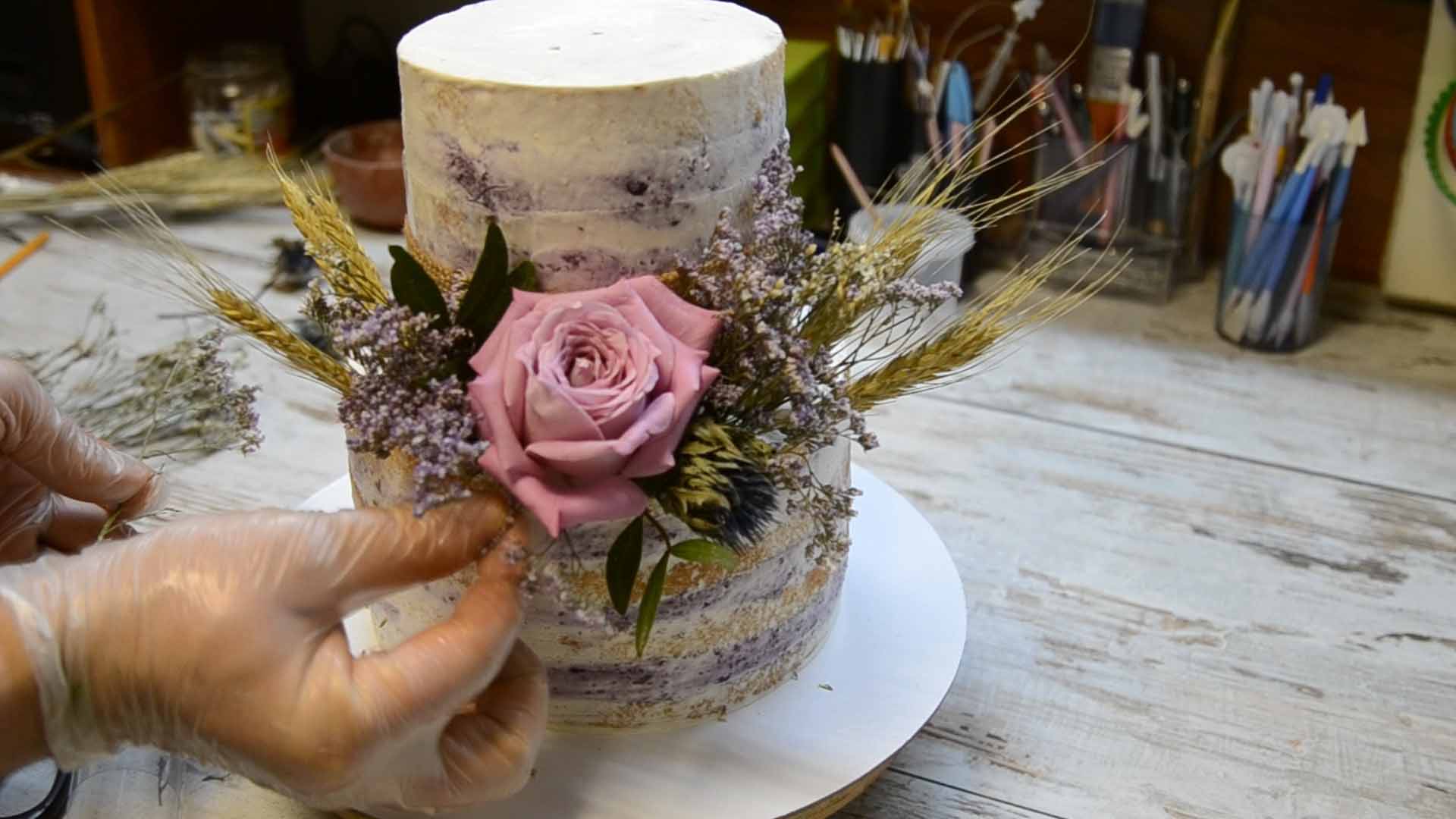 Голый торт в стиле рустик