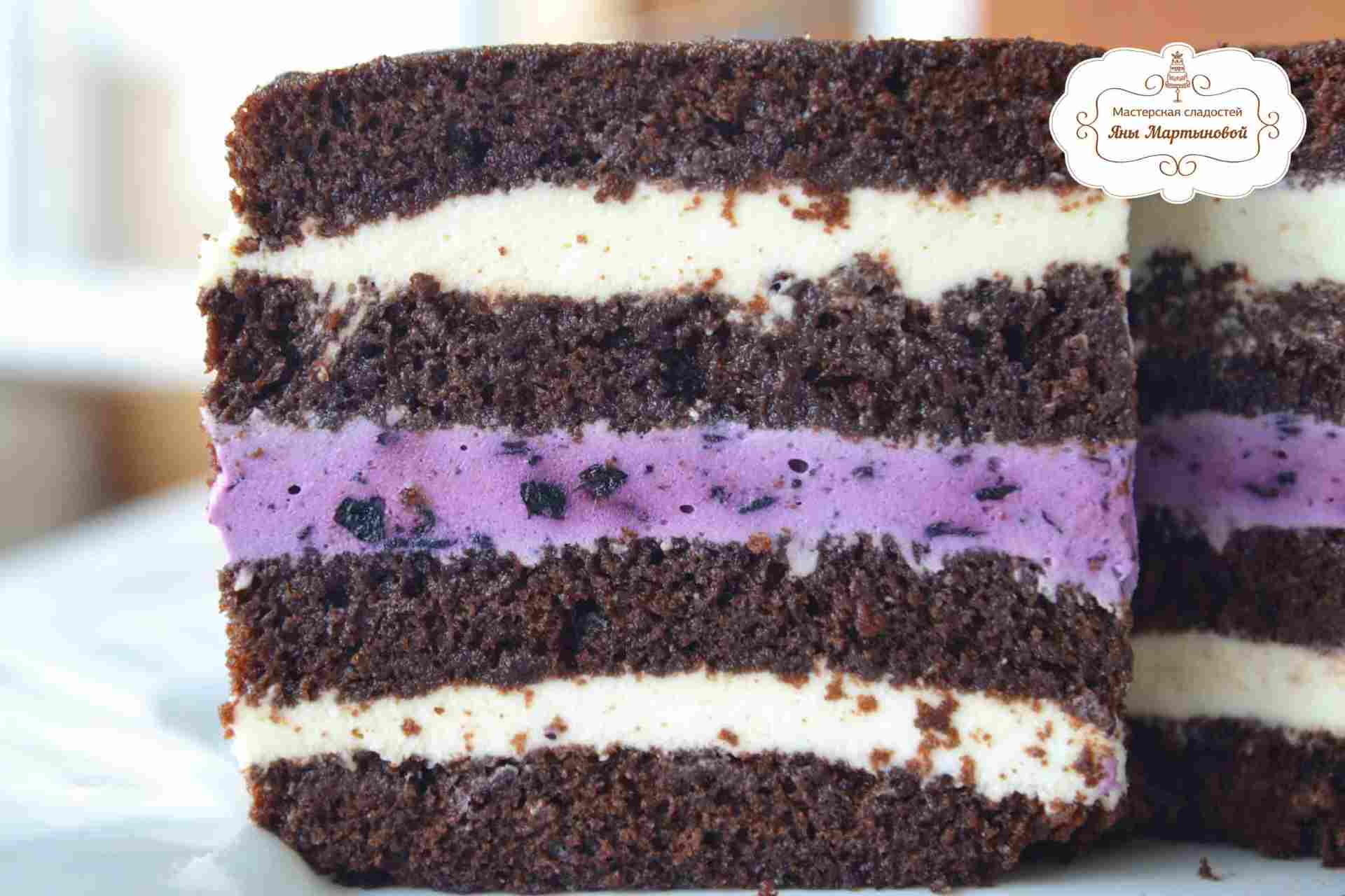 Торт «Прованс» — брауни с черничным суфле